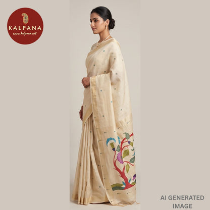 Woven Zari Blended SICO Cotton Saree - Kalpana