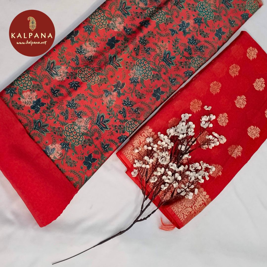 Shirt: Maroon Coloured Printed Blended SICO Cotton Unstitched Suit and Border.
Dupatta: Maroon Color Printed SICO Cotton Dupatta.
Bottom: Maroon Blended SICO Cotton Bottom.
Perfect for Semi,Formal,Wear. 
Recommended for Summer season(s). Dry Clean Only
Shirt Fabric: 2.5 mts
Salwar Fabric: 2.4 mts
Dupatta: 2.4 mts
Country Of Origin:India
Weight: 500 gms