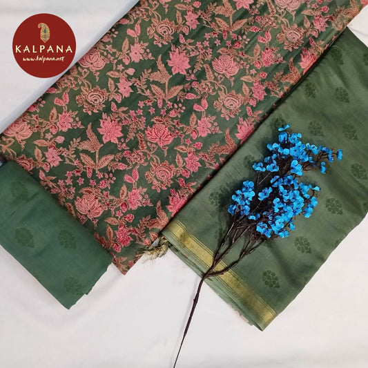 Shirt: Mehendi Green Coloured Printed Blended SICO Cotton Unstitched Suit and Border.
Dupatta: Mehendi Green Color Printed SICO Cotton Dupatta.
Bottom: Mehendi Green Blended SICO Cotton Bottom.
Perfect for Semi,Formal,Wear. 
Recommended for Summer season(s). Dry Clean Only
Shirt Fabric: 2.5 mts
Salwar Fabric: 2.4 mts
Dupatta: 2.4 mts
Country Of Origin:India
Weight: 500 gms