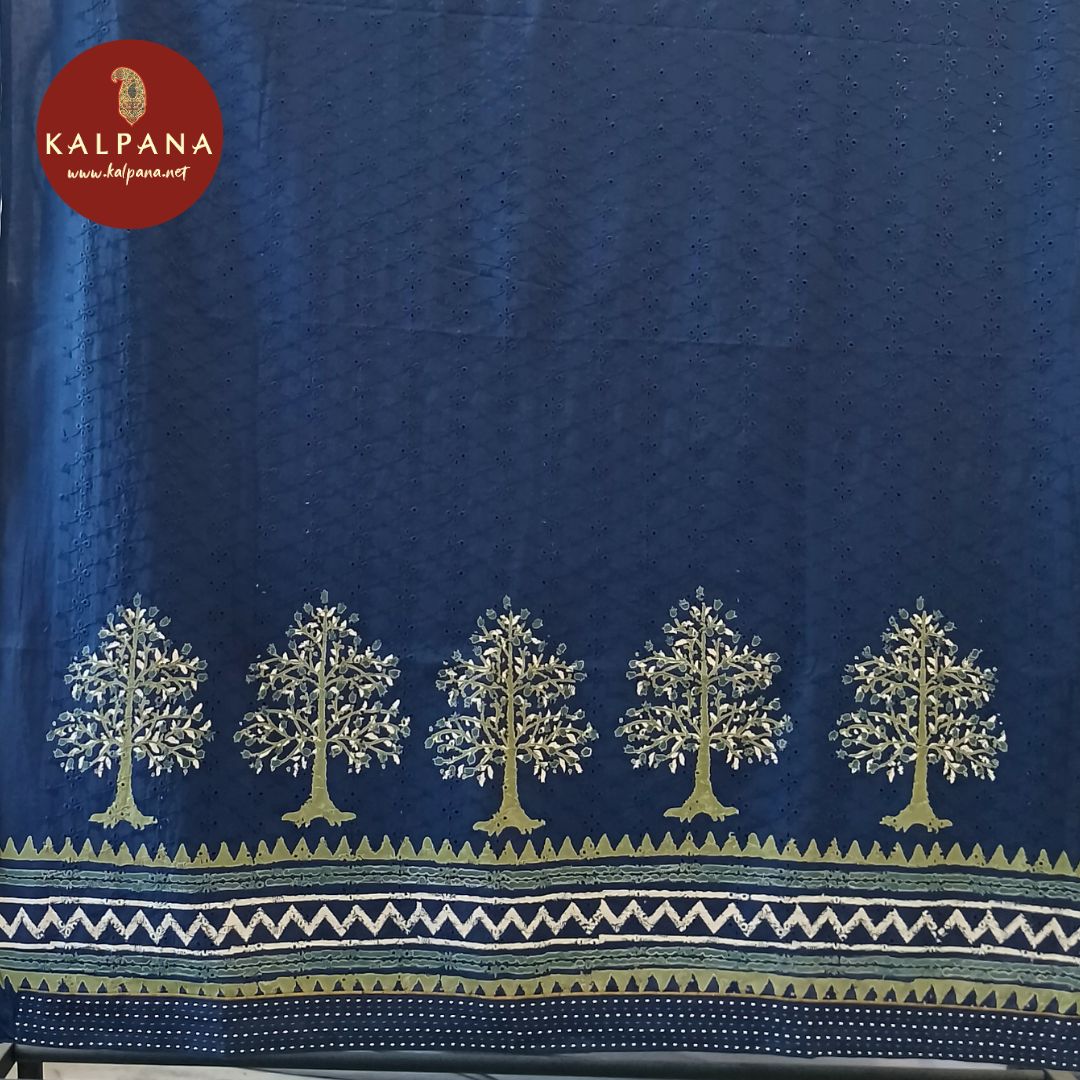 Printed With Embroidery  Cotton Unstitched Suit - Kalpana