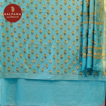 Printed With Embroidery  Cotton Unstitched Suit