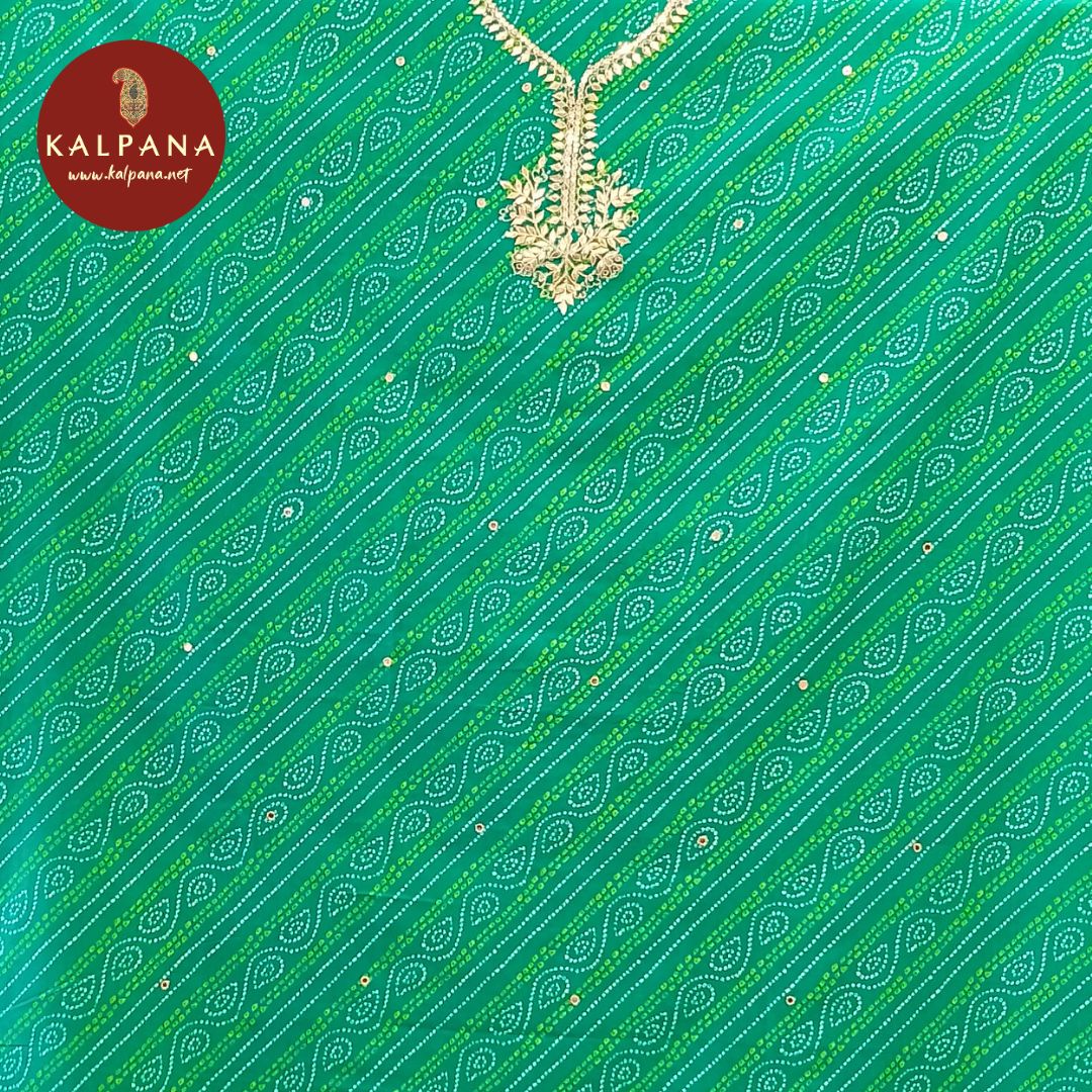 Printed With Embroidery  Cotton Unstitched Suit