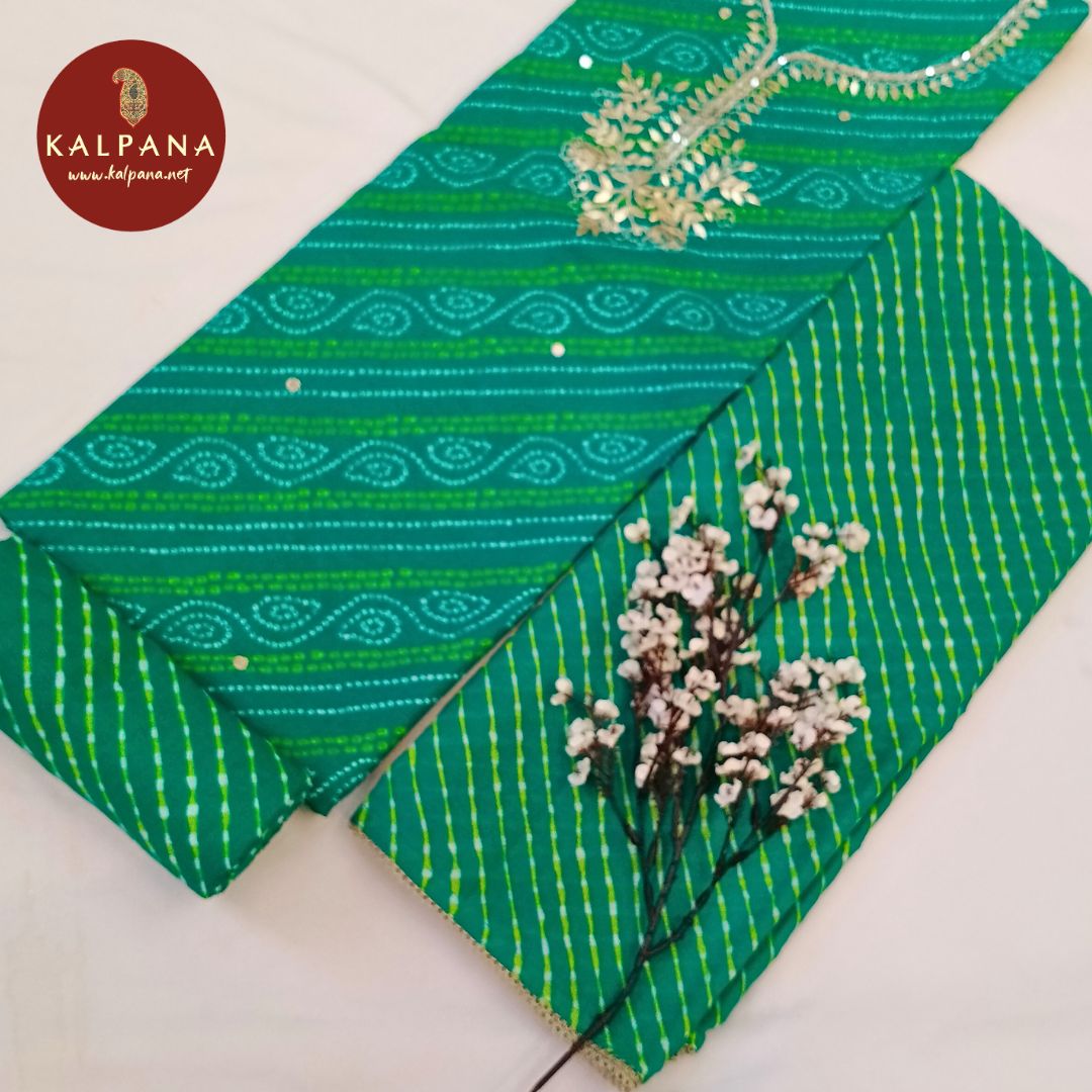 Shirt: Sea Green Coloured Printed With Embroidery Pure Cotton Unstitched Suit and Border.
Dupatta: Sea Green Color Printed Cotton Dupatta.
Bottom: Sea Green Pure Cotton Bottom.
Perfect for Semi,Formal,Wear. 
Recommended for Summer season(s). Dry Clean Only
Shirt Fabric: 2.5 mts
Salwar Fabric: 2.4 mts
Dupatta: 2.4 mts
Country Of Origin:India
Weight: 500 gms