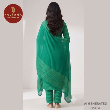 Printed With Embroidery Pure Cotton Unstitched Suit - Kalpana
