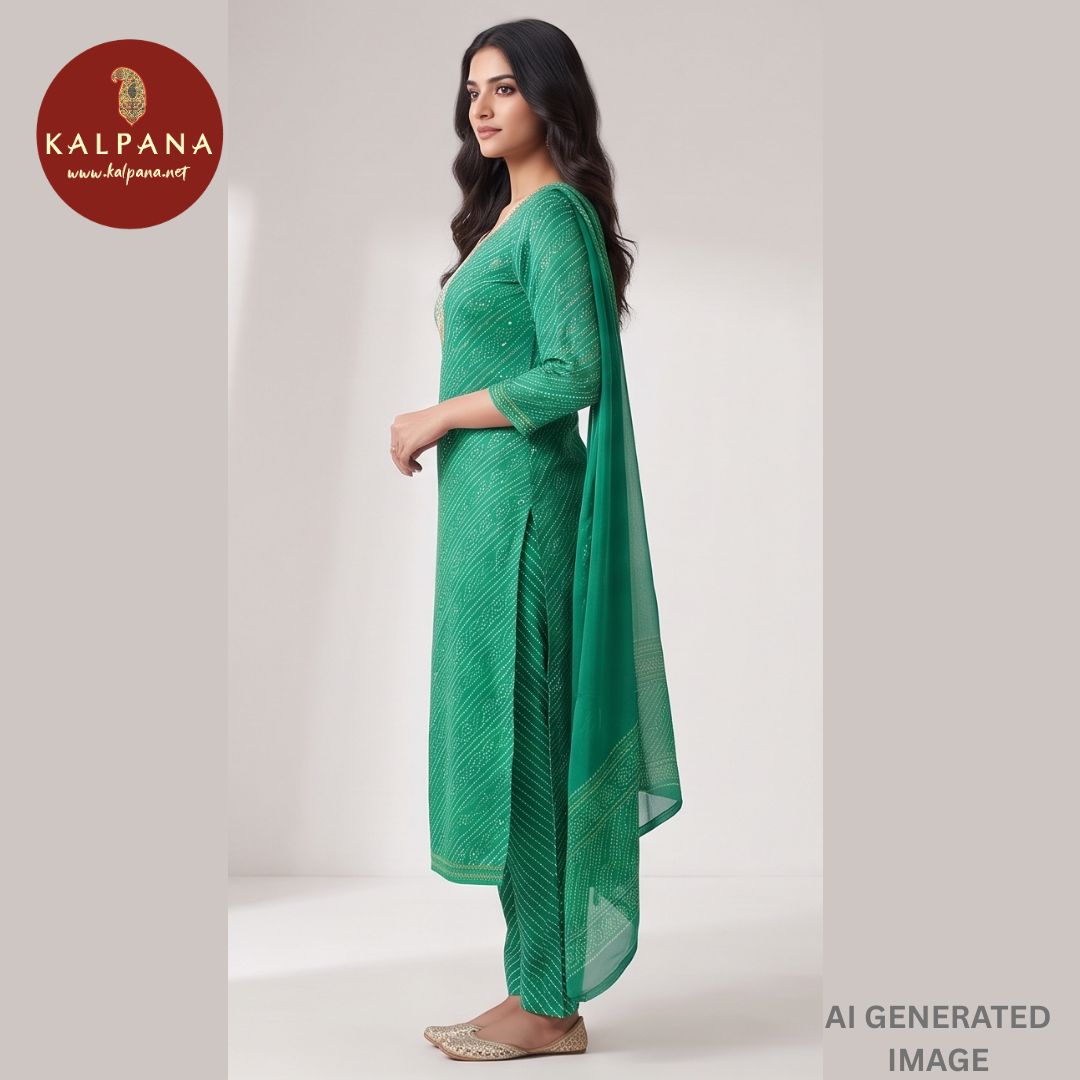 Printed With Embroidery Pure Cotton Unstitched Suit - Kalpana
