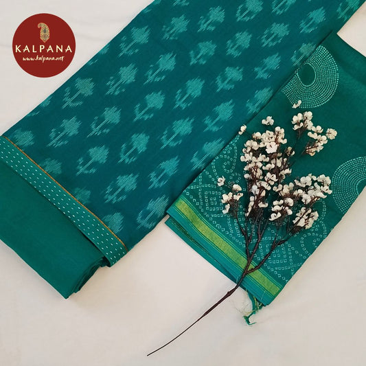 Shirt: Sea Green Coloured Handloom Pure Cotton Unstitched Suit and Border.
Dupatta: Sea Green Color Handloom Cotton Dupatta.
Bottom: Sea Green Pure Cotton Bottom.
Perfect for Semi,Formal,Wear. 
Recommended for Summer season(s). Dry Clean Only
Shirt Fabric: 2.5 mts
Salwar Fabric: 2.4 mts
Dupatta: 2.4 mts
Country Of Origin:India
Weight: 500 gms
