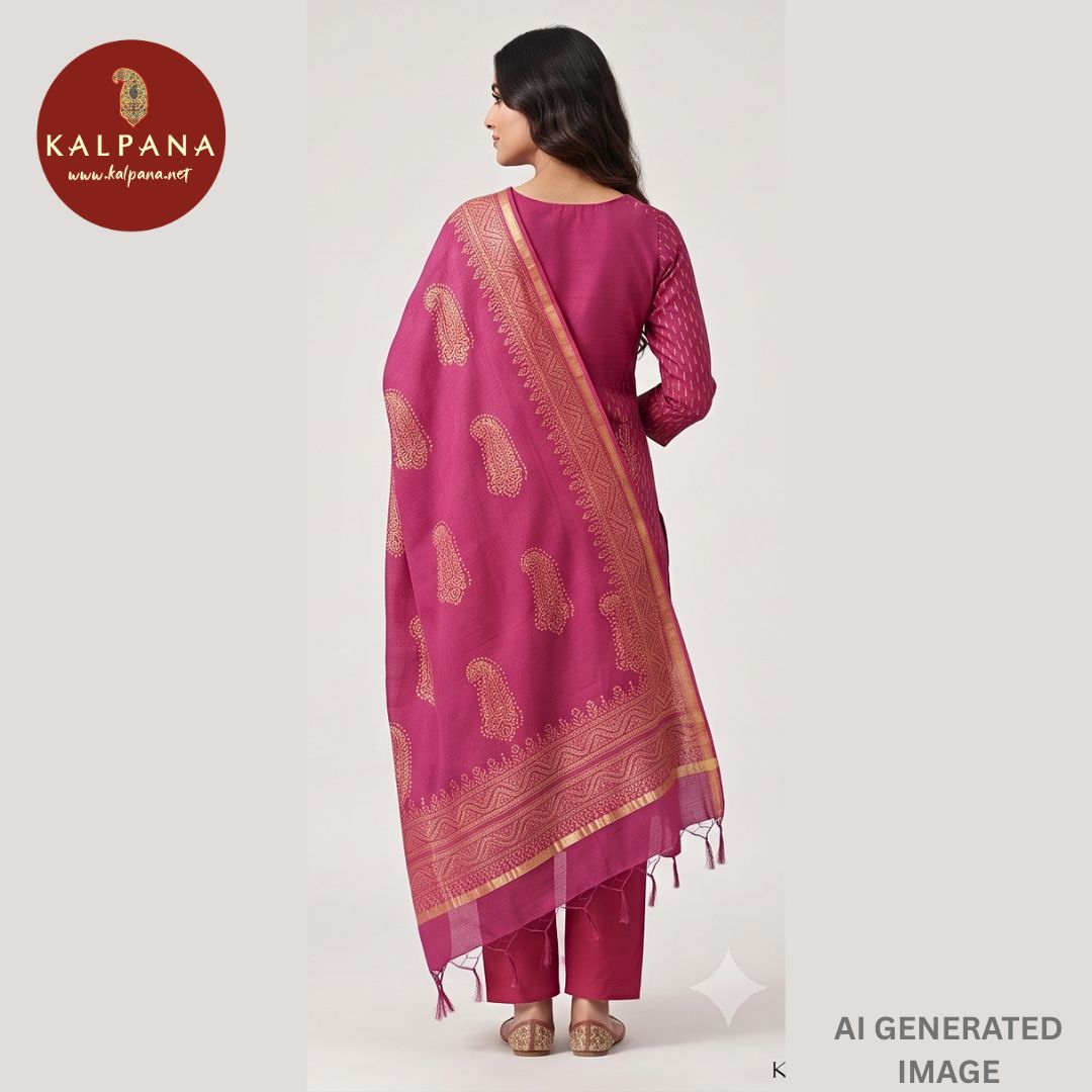 Handloom Pure Cotton Unstitched Suit - Kalpana