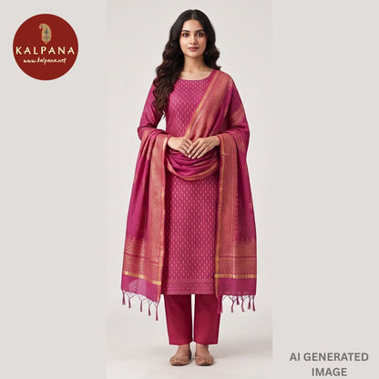Handloom Pure Cotton Unstitched Suit - Kalpana