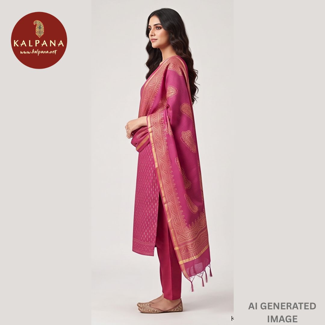 Handloom Pure Cotton Unstitched Suit - Kalpana