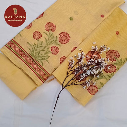 Shirt: Musturd Coloured Woven Blended SICO Cotton Unstitched Suit and Border.
Dupatta: Musturd Color Woven SICO Cotton Dupatta.
Bottom: Musturd Blended SICO Cotton Bottom.
Perfect for Semi,Formal,Wear. 
Recommended for Summer season(s). Dry Clean Only
Shirt Fabric: 2.5 mts
Salwar Fabric: 2.4 mts
Dupatta: 2.4 mts
Country Of Origin:India
Weight: 500 gms