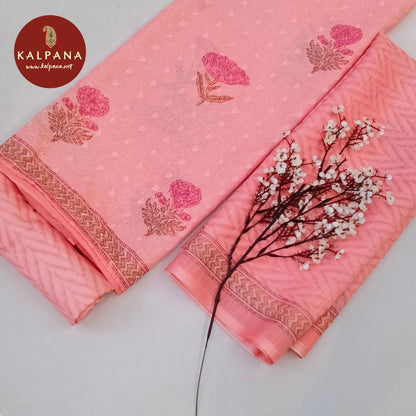 Shirt: Pink Coloured Embroided Blended Linen Unstitched Suit and Border.
Dupatta: Pink Color Printed Dupatta.
Bottom: Plain Pink Blended Linen Bottom.
Perfect for Semi,Formal,Wear. 
Recommended for Summer season(s). Dry Clean Only
Shirt Fabric: 2.5 mts
Salwar Fabric: 2.4 mts
Dupatta: 2.4 mts
Country Of Origin:India
Weight: 500 gms