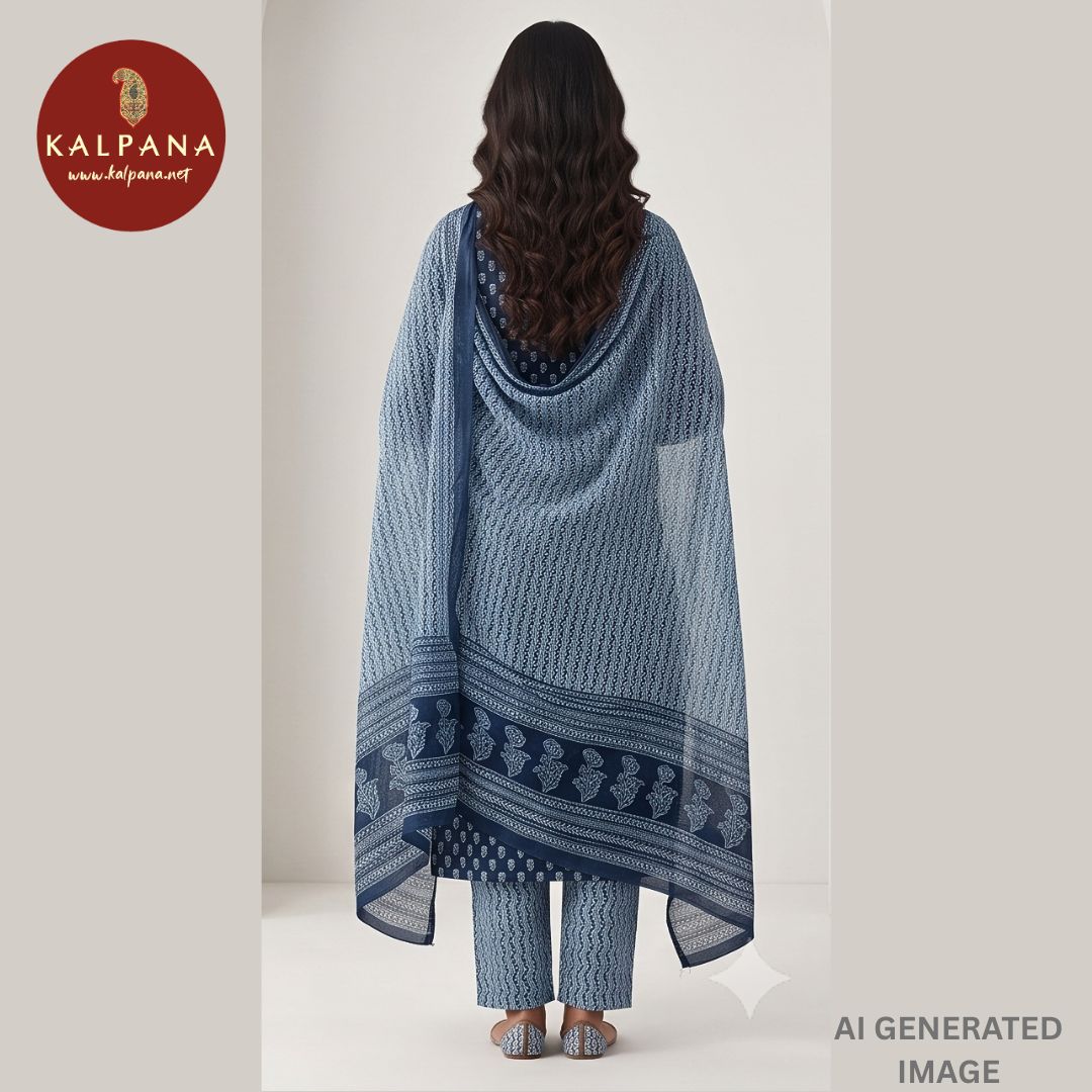 Printed With Embroidery Pure Cotton Unstitched Suit