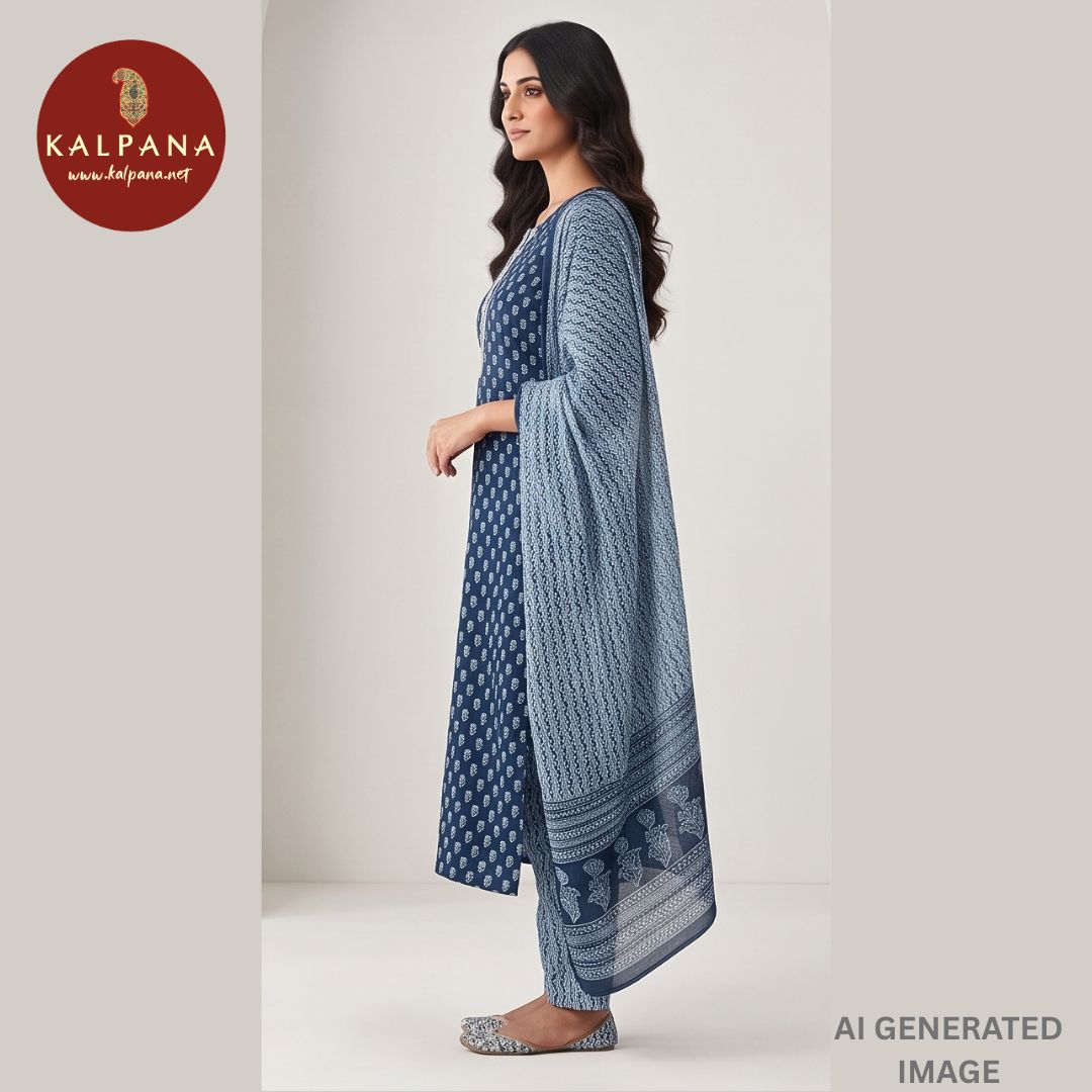 Printed With Embroidery Pure Cotton Unstitched Suit