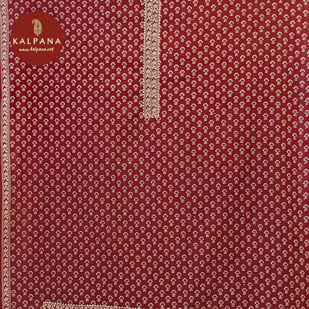Printed With Embroidery Pure Cotton Unstitched Suit - Kalpana