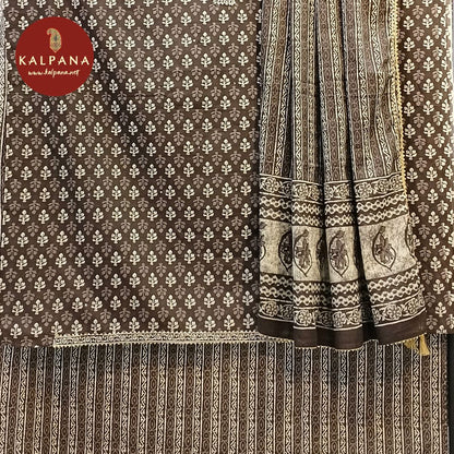 Printed With Embroidery Pure Cotton Unstitched Suit - Kalpana