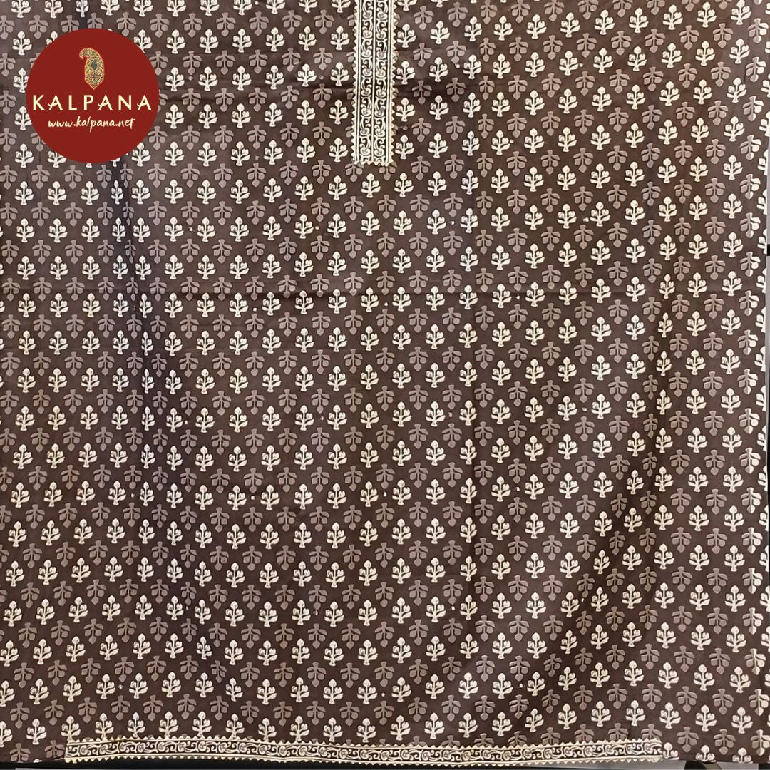 Printed With Embroidery Pure Cotton Unstitched Suit - Kalpana
