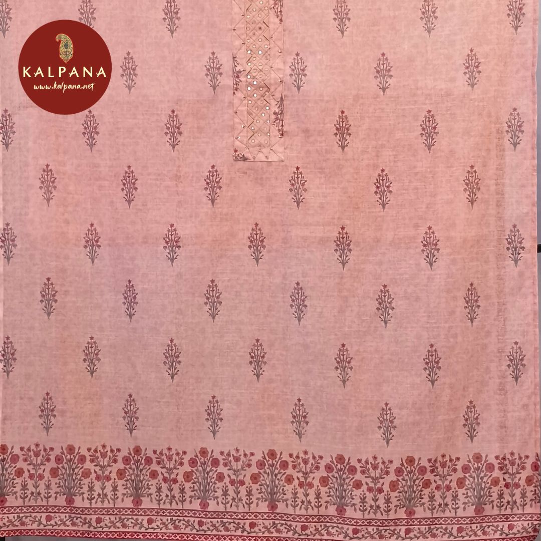 Embroided Blended Linen Unstitched Suit - Kalpana