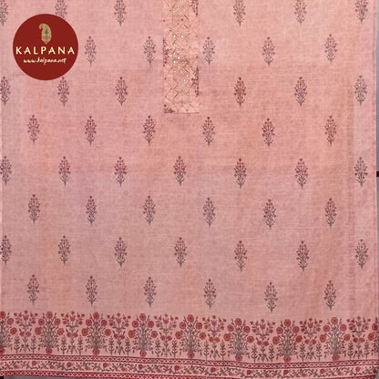 Embroided Blended Linen Unstitched Suit - Kalpana