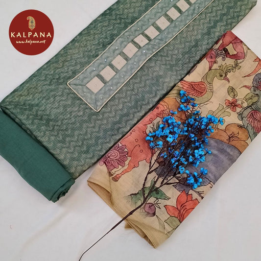 Shirt: Light Green Coloured Printed Blended SICO Cotton Unstitched Suit and Border.
Dupatta: Beige Color Printed Dupatta.
Bottom: Plain Lime Green Blended SICO Cotton Bottom.
Perfect for Semi,Formal,Wear. 
Recommended for Summer season(s). Dry Clean Only
Shirt Fabric: 2.5 mts
Salwar Fabric: 2.4 mts
Dupatta: 2.4 mts
Country Of Origin:India
Weight: 500 gms