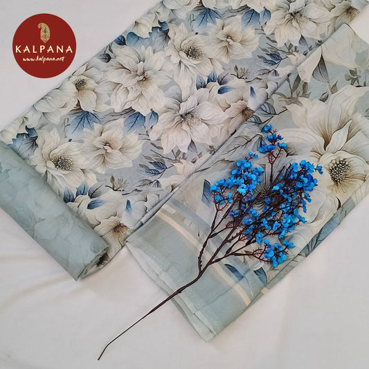 Shirt: Light Grey Coloured Printed Blended Linen Unstitched Suit and Border.
Dupatta: Light Grey Color Printed Linen Dupatta.
Bottom: Light Grey Blended Linen Bottom.
Perfect for Semi,Formal,Wear. 
Recommended for Summer season(s). Dry Clean Only
Shirt Fabric: 2.5 mts
Salwar Fabric: 2.4 mts
Dupatta: 2.4 mts
Country Of Origin:India
Weight: 500 gms