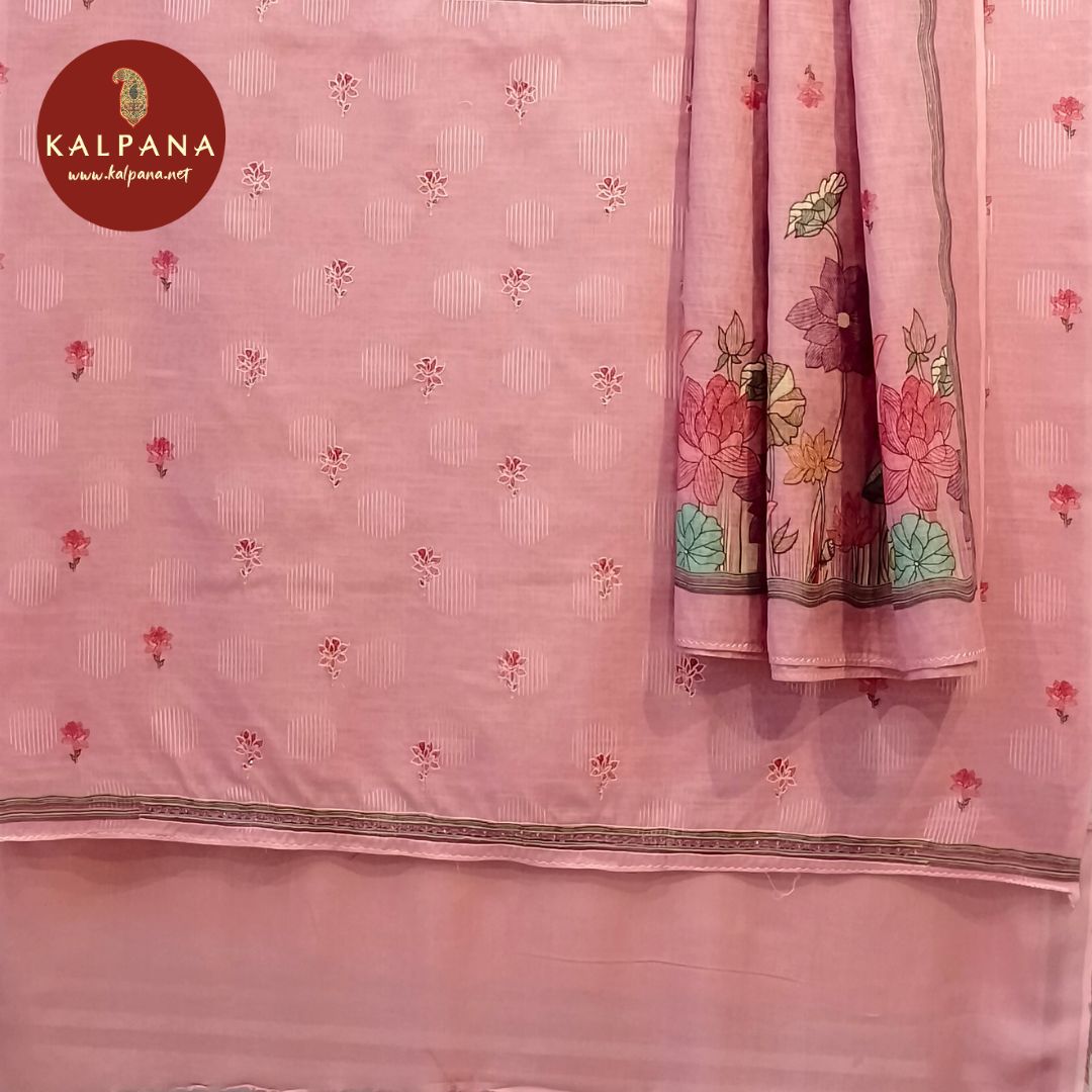 Embroided Blended Linen Unstitched Suit - Kalpana