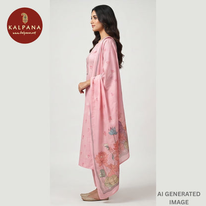 Embroided Blended Linen Unstitched Suit - Kalpana