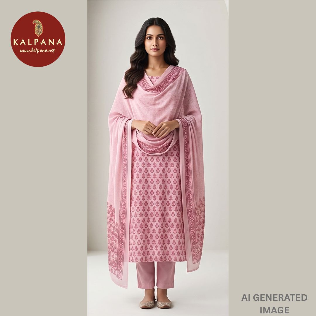 Printed Pure Cotton Unstitched Suit - Kalpana