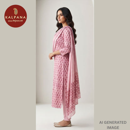 Printed Pure Cotton Unstitched Suit - Kalpana