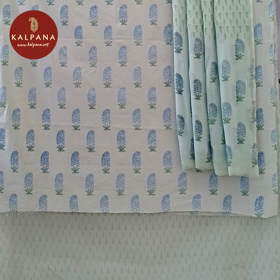 Printed Pure Cotton Unstitched Suit - Kalpana