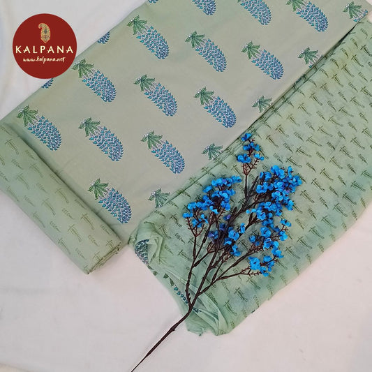 Shirt: Light Green Coloured Printed Pure Cotton Unstitched Suit and Border.
Dupatta: Light Green Color Printed Cotton Dupatta.
Bottom: Light Green Pure Cotton Bottom.
Perfect for Semi,Formal,Wear. 
Recommended for Summer season(s). Dry Clean Only
Shirt Fabric: 2.5 mts
Salwar Fabric: 2.4 mts
Dupatta: 2.4 mts
Country Of Origin:India
Weight: 500 gms