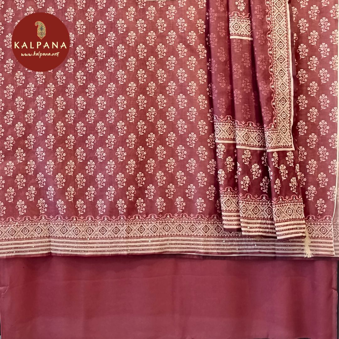 Printed With Embroidery  SICO Cotton Unstitched Suit - Kalpana