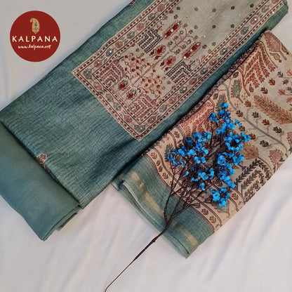 Shirt: Light Green Coloured Printed With Embroidery Blended SICO Cotton Unstitched Suit and Border.
Dupatta: Lime Green Color Printed SICO Cotton Dupatta.
Bottom: Light Green Blended SICO Cotton Bottom.
Perfect for Semi,Formal,Wear. 
Recommended for Summer season(s). Dry Clean Only
Shirt Fabric: 2.5 mts
Salwar Fabric: 2.4 mts
Dupatta: 2.4 mts
Country Of Origin:India
Weight: 500 gms