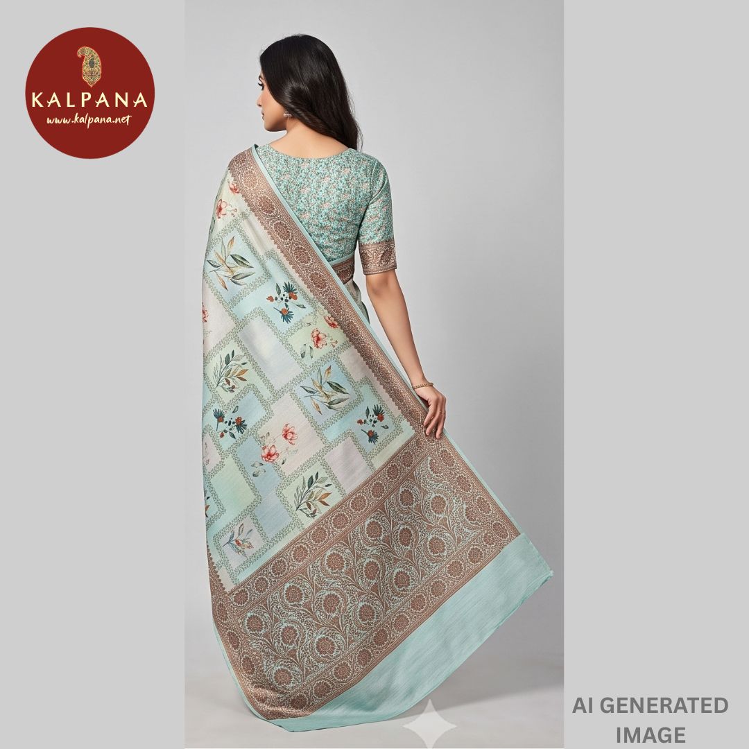 Printed Blended Tussar Saree - Kalpana