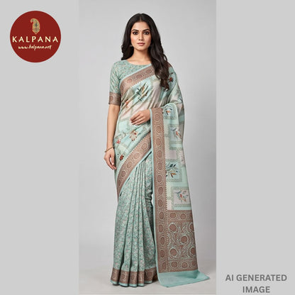 Printed Blended Tussar Saree - Kalpana