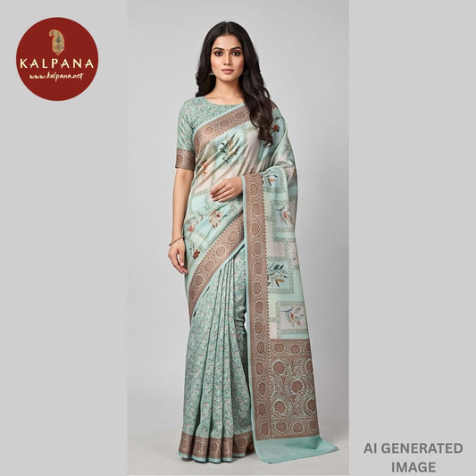 Printed Blended Tussar Saree - Kalpana