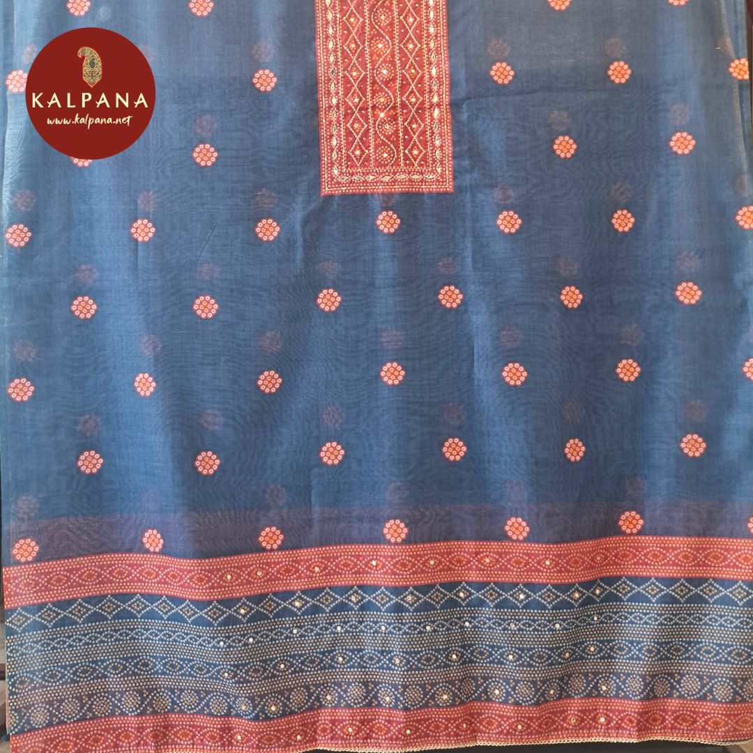 Printed With Embroidery  SICO Cotton Unstitched Suit
