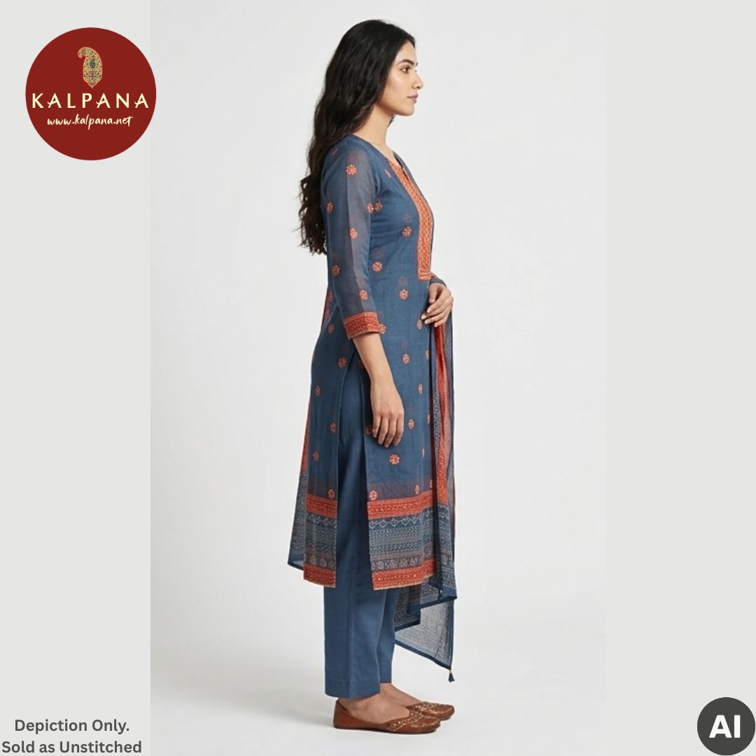Printed With Embroidery  SICO Cotton Unstitched Suit