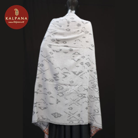 Grey Woven Woolen Shawls
with Woven Grey Color Border

Which is Perfect for Semi,Formal,Wear in winter season(s). Dry Clean Only.
Length: 2.4 mts
Country Of Origin:India
Weight: 300 gms