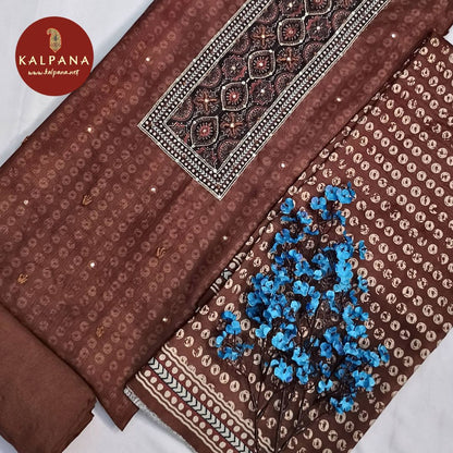 Mirrorwork Hand Embroidery Blended SICO Cotton Unstitched Suit