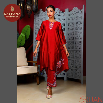 Top : Chintz Small Kalidaar Red Chanderi Shirt and round neck with key hole Neckline.
Dupatta: It comes with Red color Chintz Chanderi Dupatta.
Bottom : The Cotton Satin Chintz Red color Pants.
Perfect for Casual,Wear. Recommended for Summer season(s). Dry Clean Only
Country Of Origin:India
Weight: 500 gms