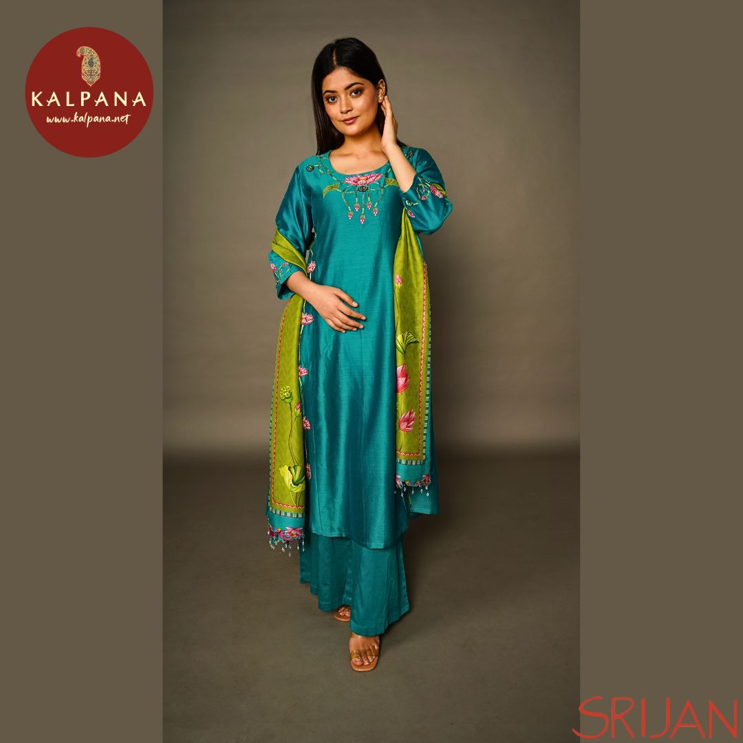 Small Kalidaar Chanderi Salwar Kameez