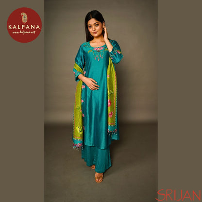 Small Kalidaar Chanderi Salwar Kameez