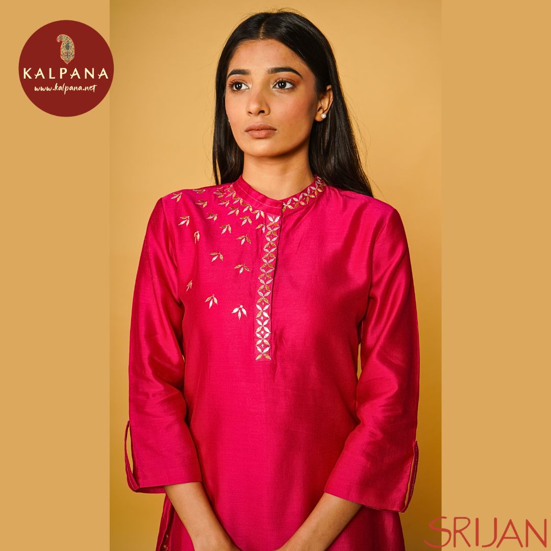 A Line Gotta Patti Chanderi Salwar Kameez