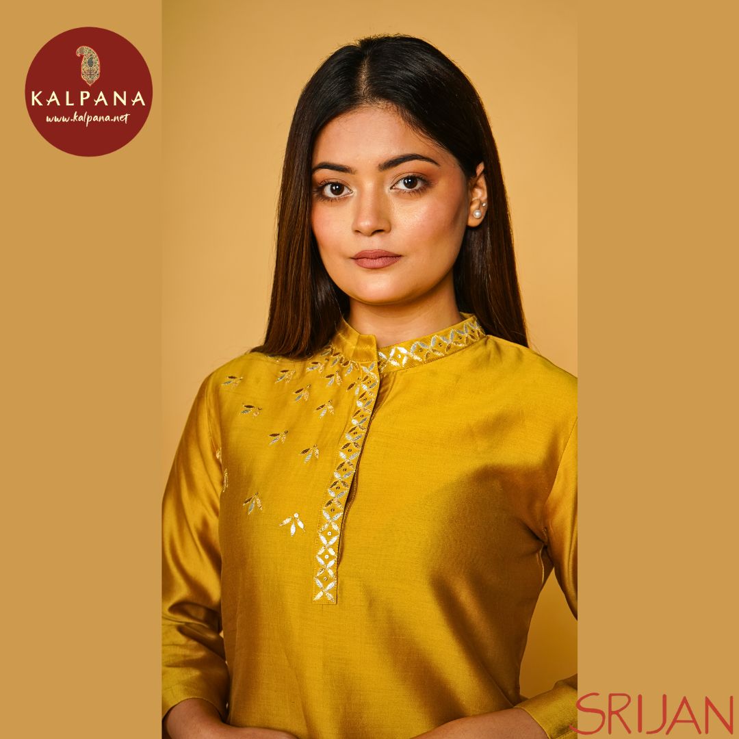 A Line Gotta Patti Chanderi Salwar Kameez