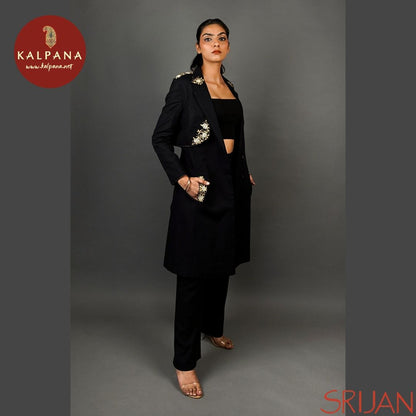 Parsi Gara Trench Coat Linen Black TOP