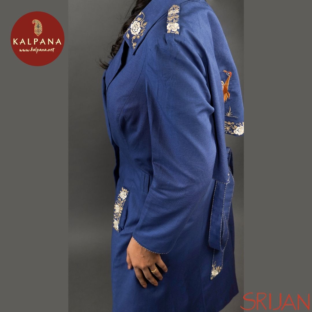 Parsi Gara Trench Coat Linen Blue TOP