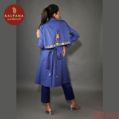 Parsi Gara Trench Coat Linen Blue TOP