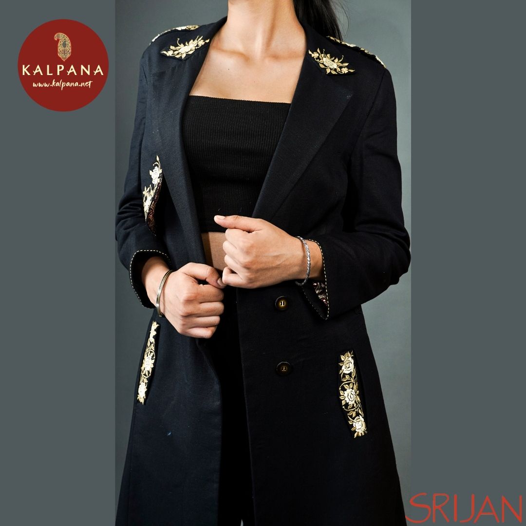 Parsi Gara Trench Coat Linen Black TOP