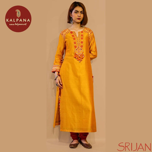 Top : Rabari A Line Yellow Chanderi Shirt and V Neck with embroidery Neckline.
Dupatta: It comes with Red color Woven dyed and hand embroidered Chanderi Dupatta.
Bottom : The Chanderi Printed Red color Pants.
Perfect for Semi,Formal,Wear. Recommended for Summer season(s). Dry Clean Only
Country Of Origin:India
Weight: 500 gms