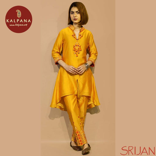 Top : Rabari A Line Yellow Chanderi Shirt and V Neck with embroidery Neckline.
Dupatta: It comes with Red color Woven dyed and hand embroidered Chanderi Dupatta.
Bottom : The Chanderi Red color Pants.
Perfect for Semi,Formal,Wear. Recommended for Summer season(s). Dry Clean Only
Country Of Origin:India
Weight: 500 gms